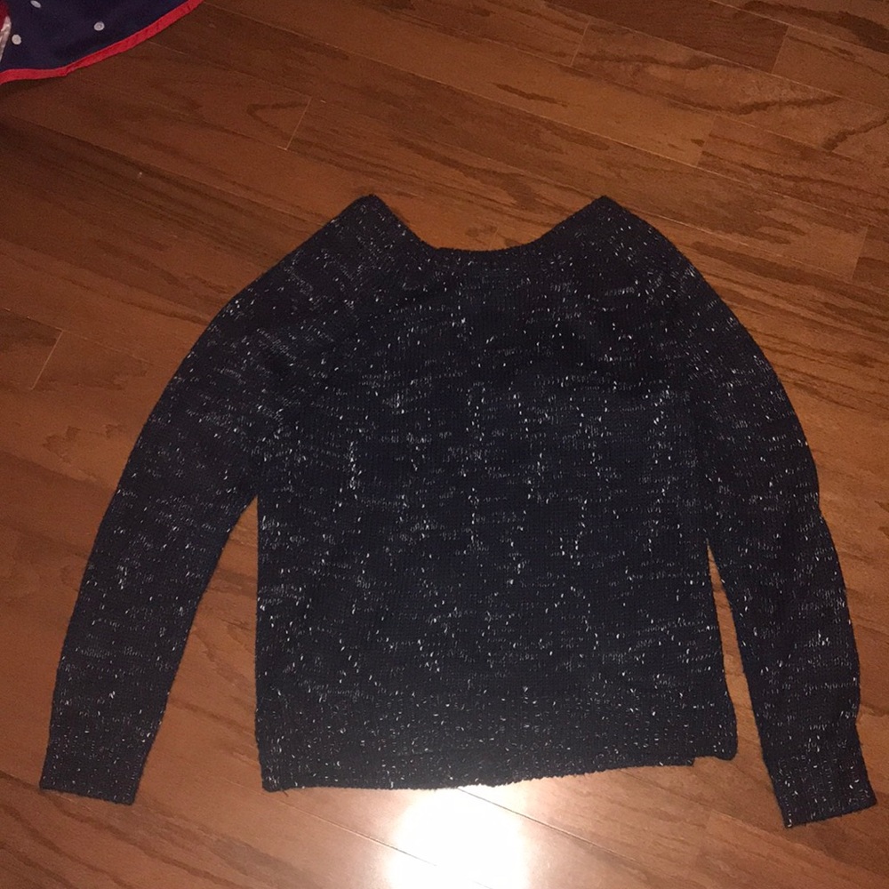Market & Spruce navy blue elbow patch sweater